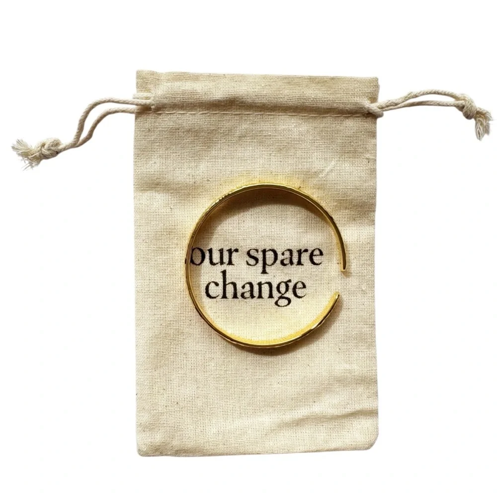 Our Spare Change Gold Floral Cuff | NWT - Picture 3 of 8